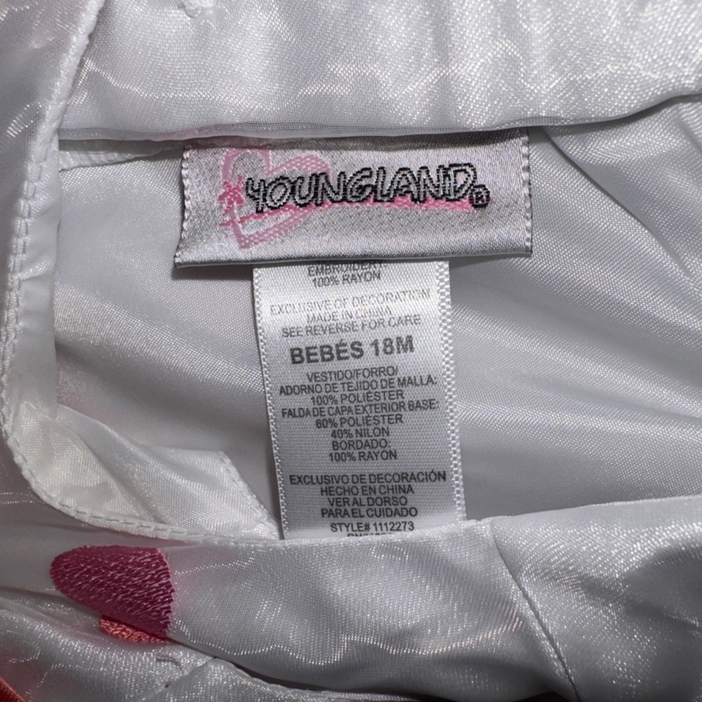 Youngland White Dress with Pink Accents - Picture 3 of 3